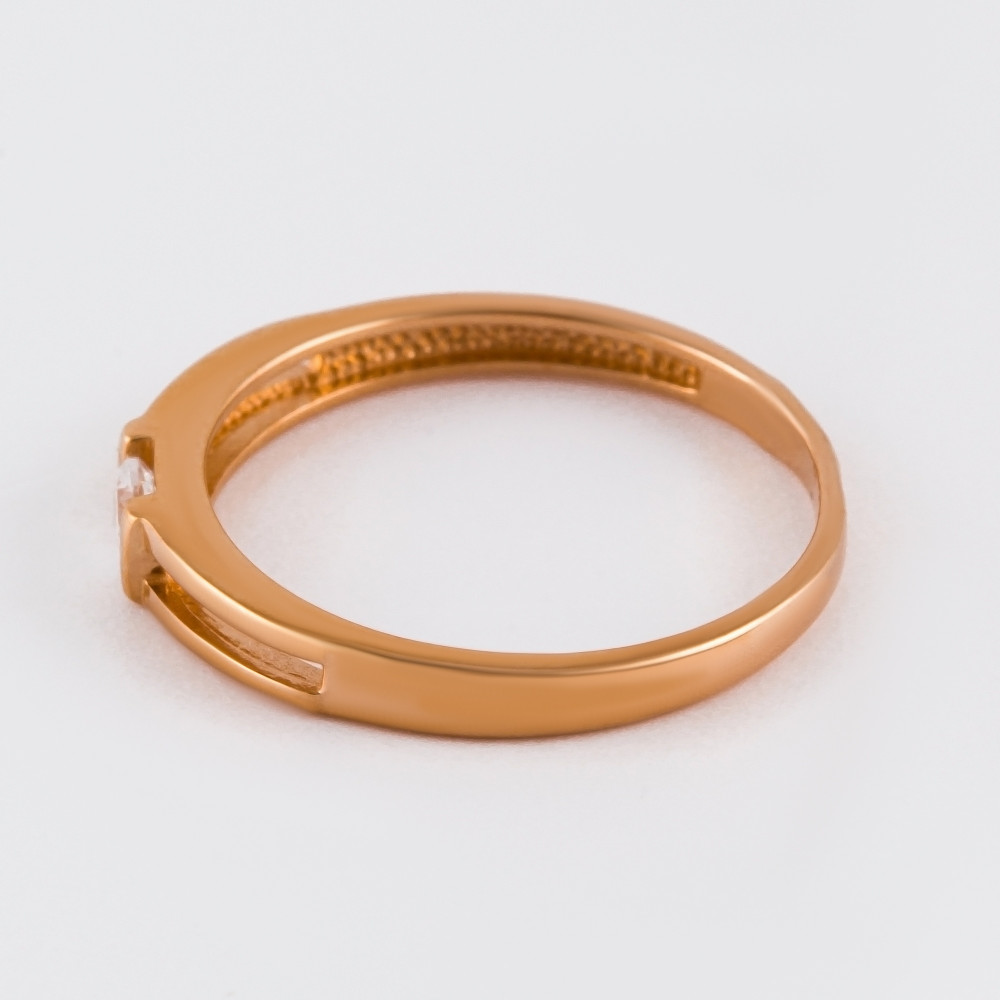 Золотое кольцо Ювелирные традиции из красного золота 585 пробы  со вставками (фианит и ) ЮИК130-3793, размеры от 15.5 до 20