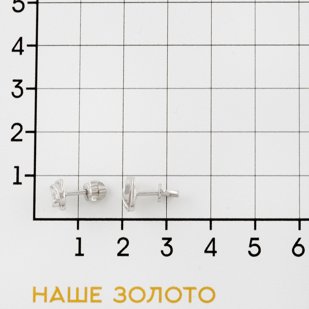 Серебряные серьги гвоздики Вознесенский  со вставками (фианит) 6В12-0687