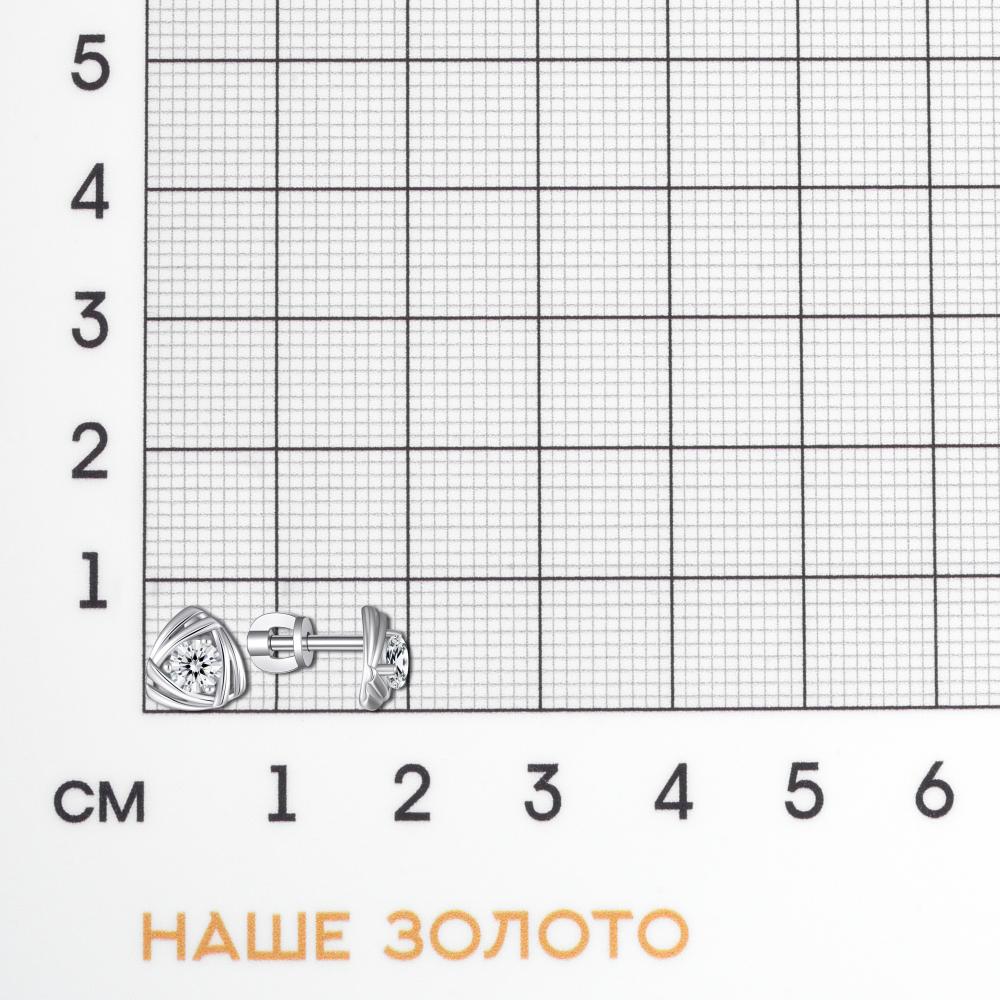Серебряные серьги гвоздики Вознесенский со вставками (фианит) 6В12-0691