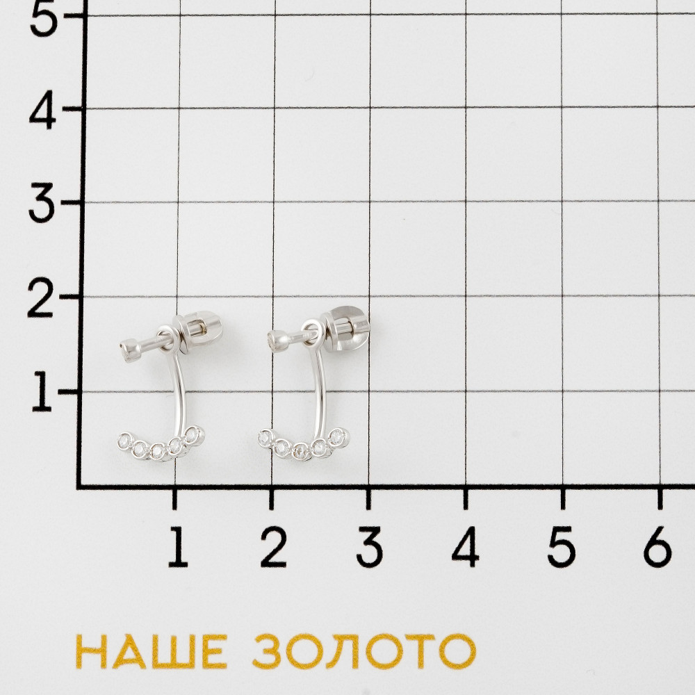 Серебряные серьги гвоздики Вознесенский  со вставками (фианит) 6В12-0188