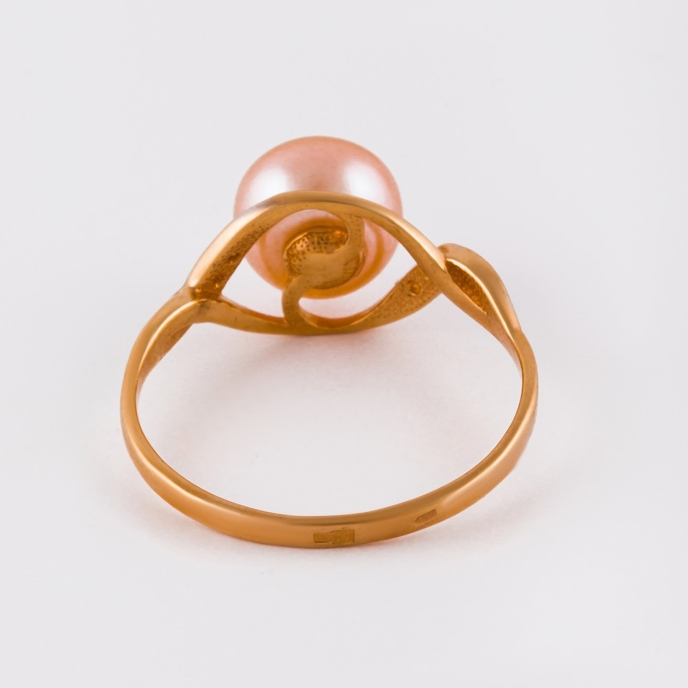 Золотое кольцо Defleur из красного золота 585 пробы  со вставками ( и фианит) ФЖ31515.3, размеры от 16.5 до 19.5