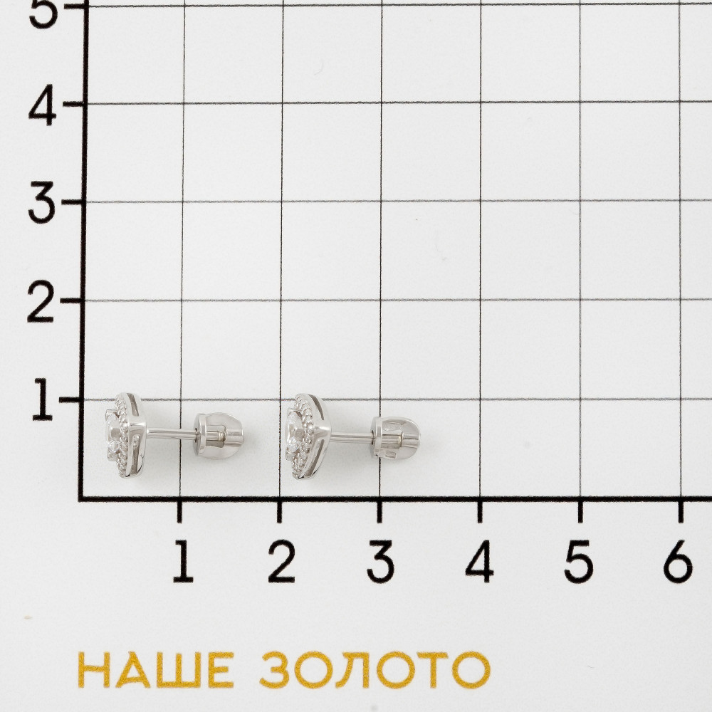 Серебряные серьги гвоздики Вознесенский  со вставками (фианит) 6В12-0253