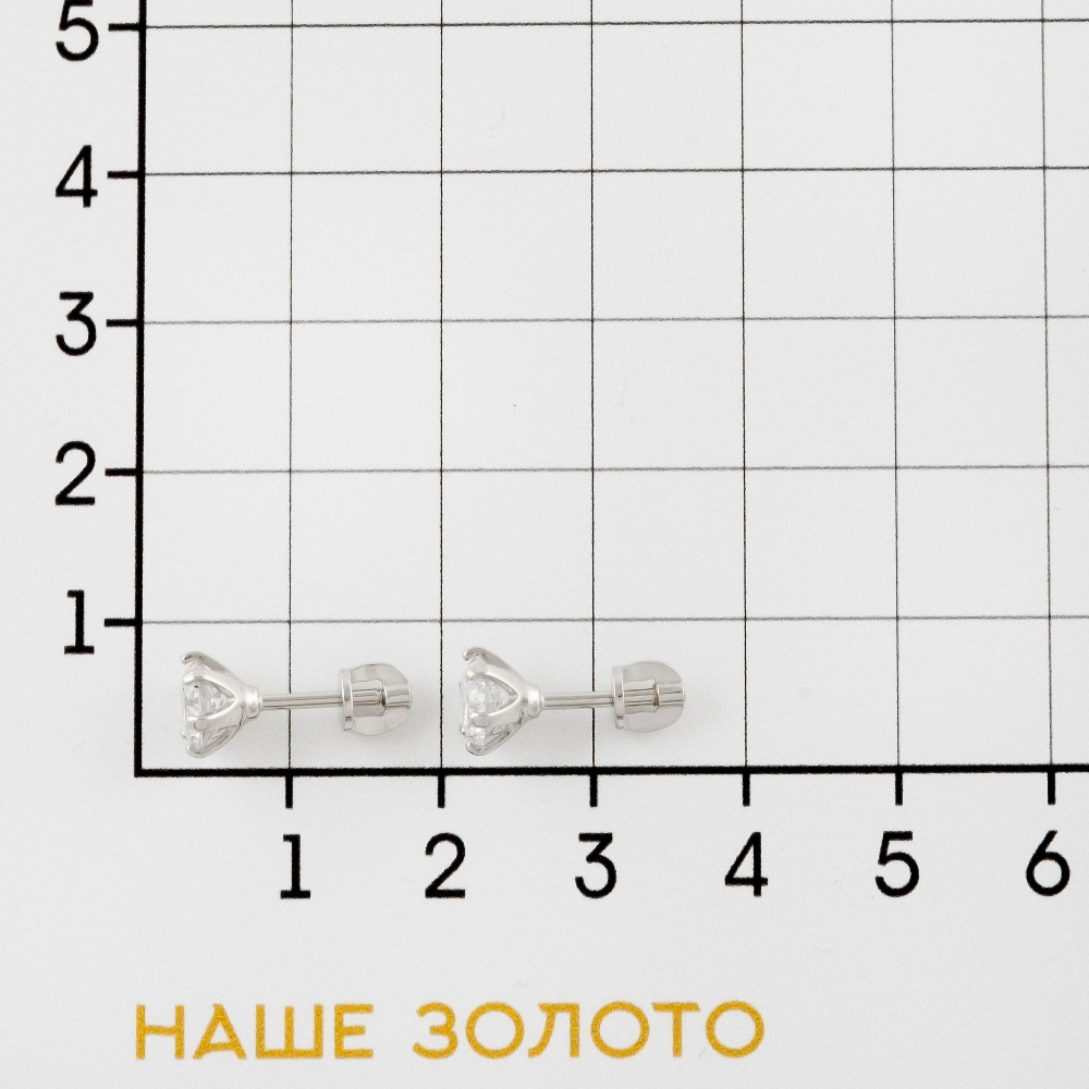 Серебряные серьги гвоздики Вознесенский  со вставками (фианит) 6В12-0023