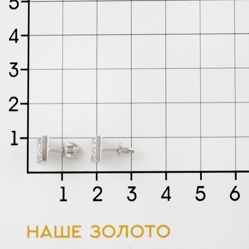Серебряные серьги гвоздики Вознесенский  со вставками (фианит) 6В12-0254