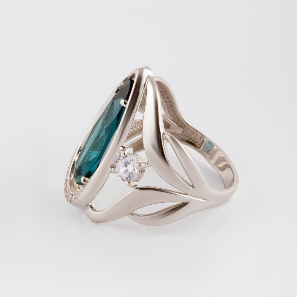 Серебряное кольцо Серебряный дождь  со вставками (фианит и ) ДХКР-047-02, размеры от 17.5 до 20.5