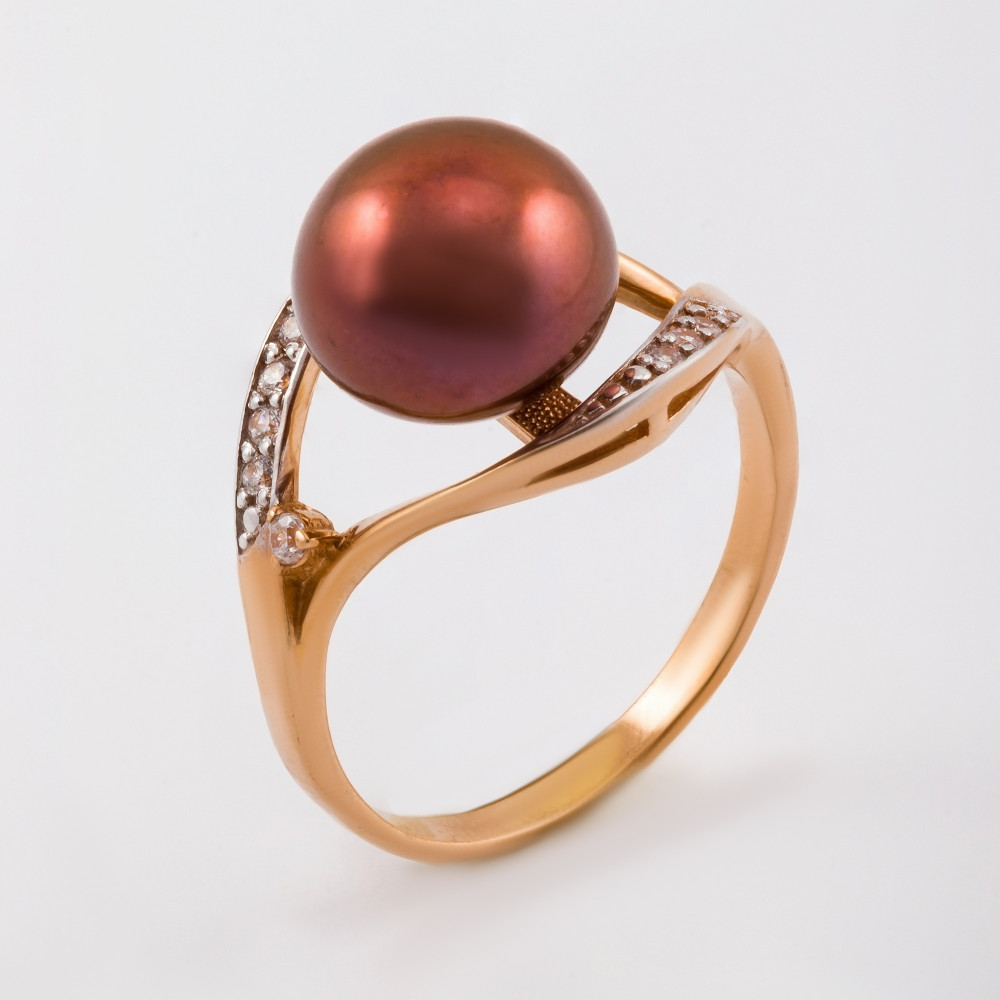 Золотое кольцо Defleur из красного золота 585 пробы  со вставками ( и фианит) ФЖ31187.2, размеры от  до 19.5