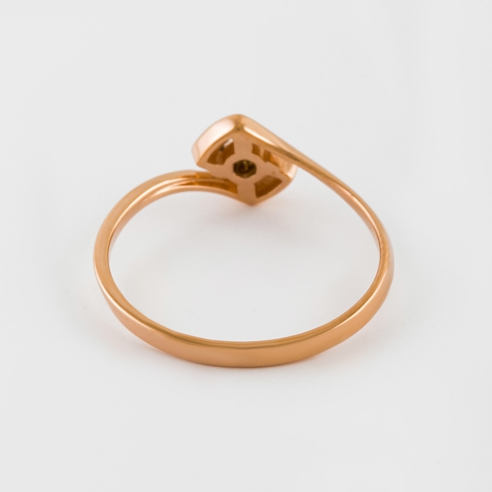 Золотое кольцо Бриллиант союз из красного золота 585 пробы со вставками из драгоценных камней (бриллиант) ЫЗ5-291-103И1-1К, размеры от 15.5 до 18.5