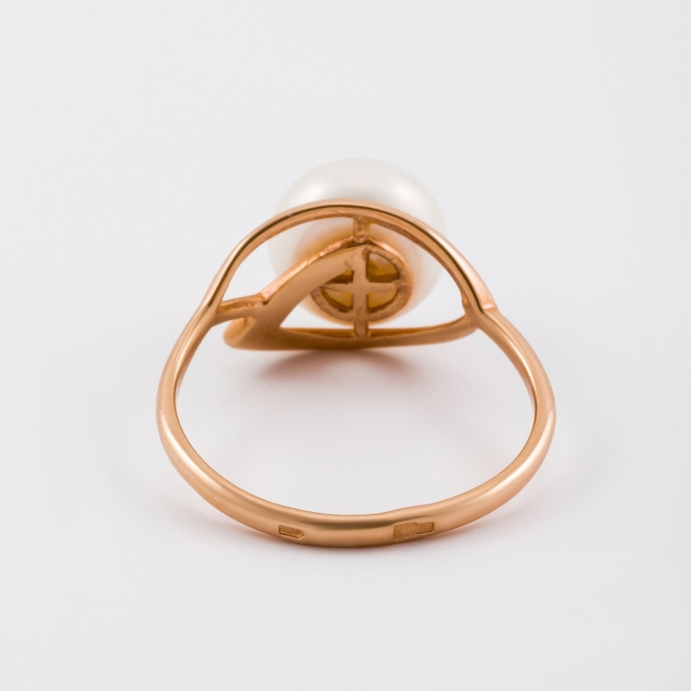 Золотое кольцо Defleur из красного золота 585 пробы  со вставками () ФЖ21004.1, размеры от 16 до 18.5