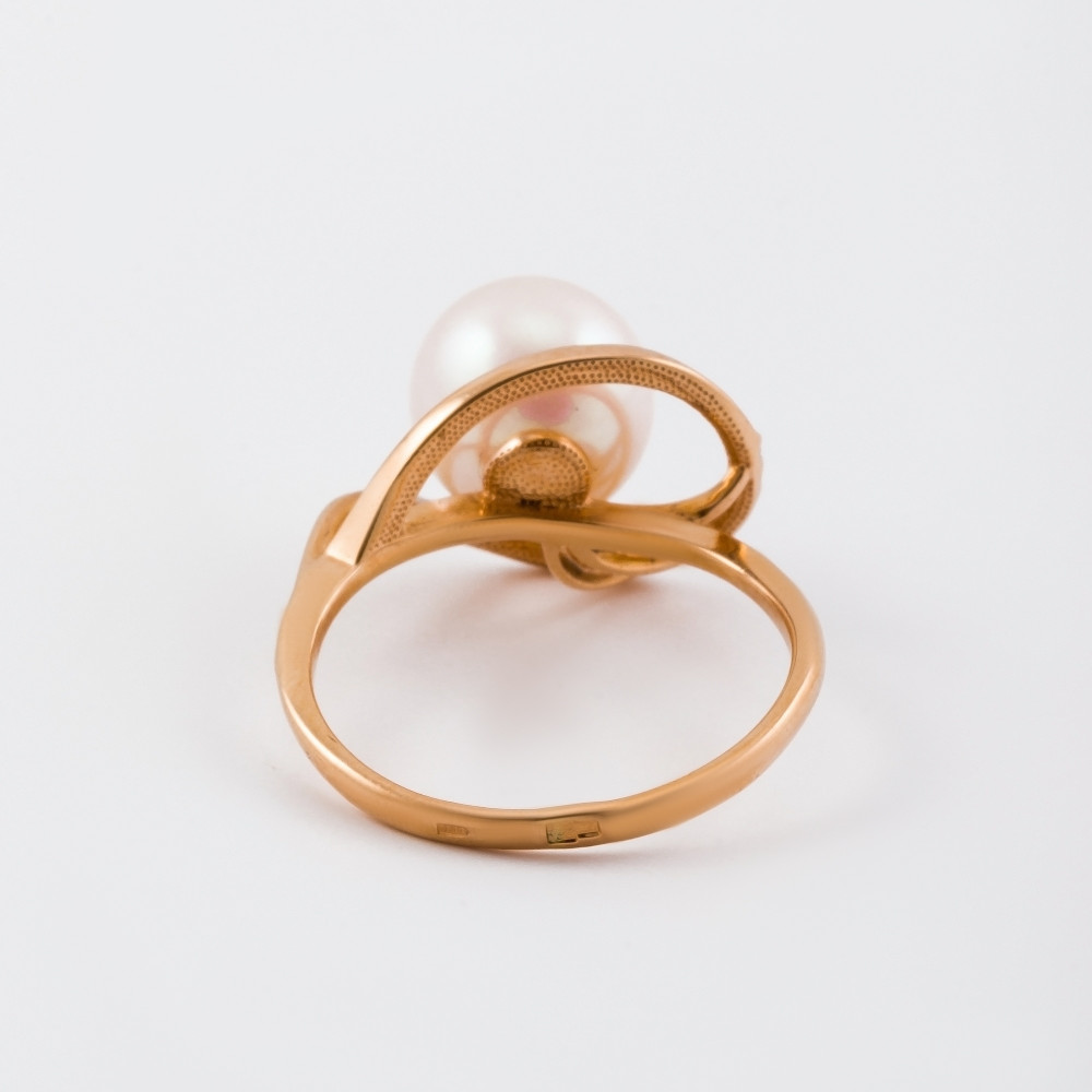 Золотое кольцо Defleur из красного золота 585 пробы  со вставками ( и фианит) ФЖ31325.1, размеры от 16.5 до 19.5