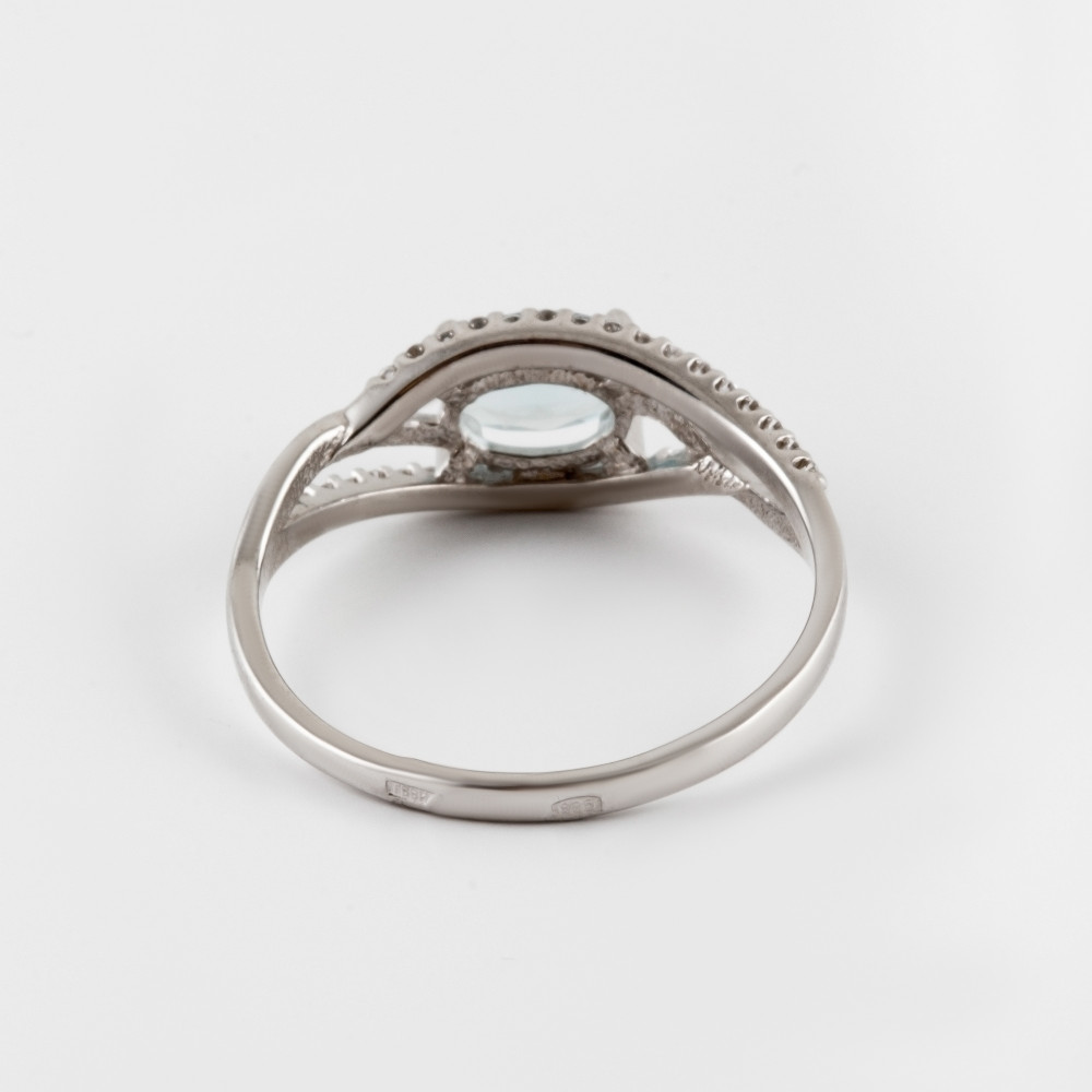 Серебряное кольцо Инталия со вставками из полудрагоценных камней (топаз, аметист и фианит) ИТ11442-401-9, размеры от 16.5 до 19.5