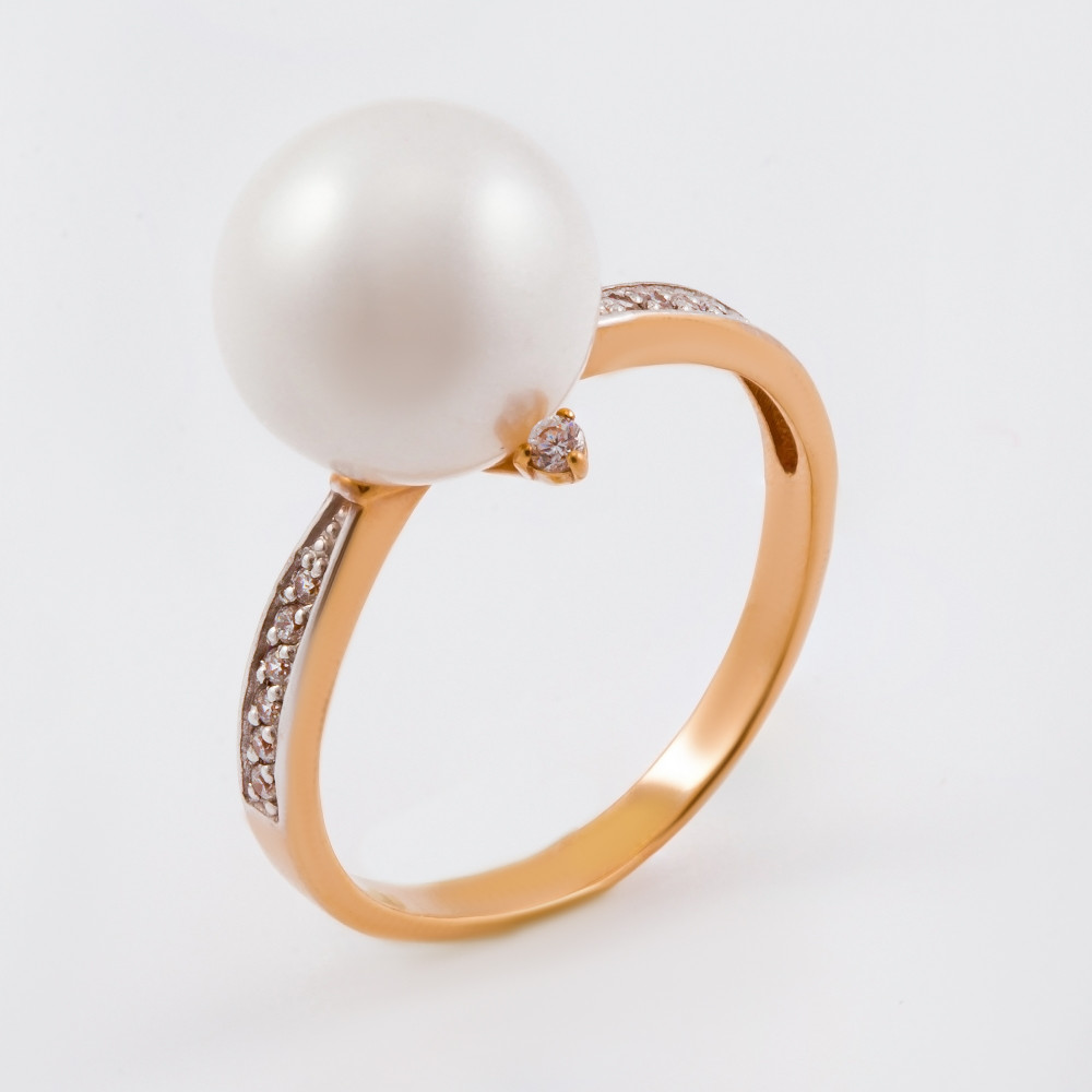 Золотое кольцо Defleur из красного золота 585 пробы со вставками из драгоценных камней (бриллиант,  и фианит) ФЖ31348.1, размеры от 16 до 18.5