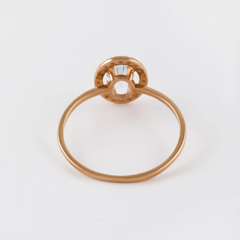Золотое кольцо New gold из красного золота 585 пробы со вставками из полудрагоценных камней (топаз и фианит) НЮ102020191761тг, размеры от 16 до 20.5