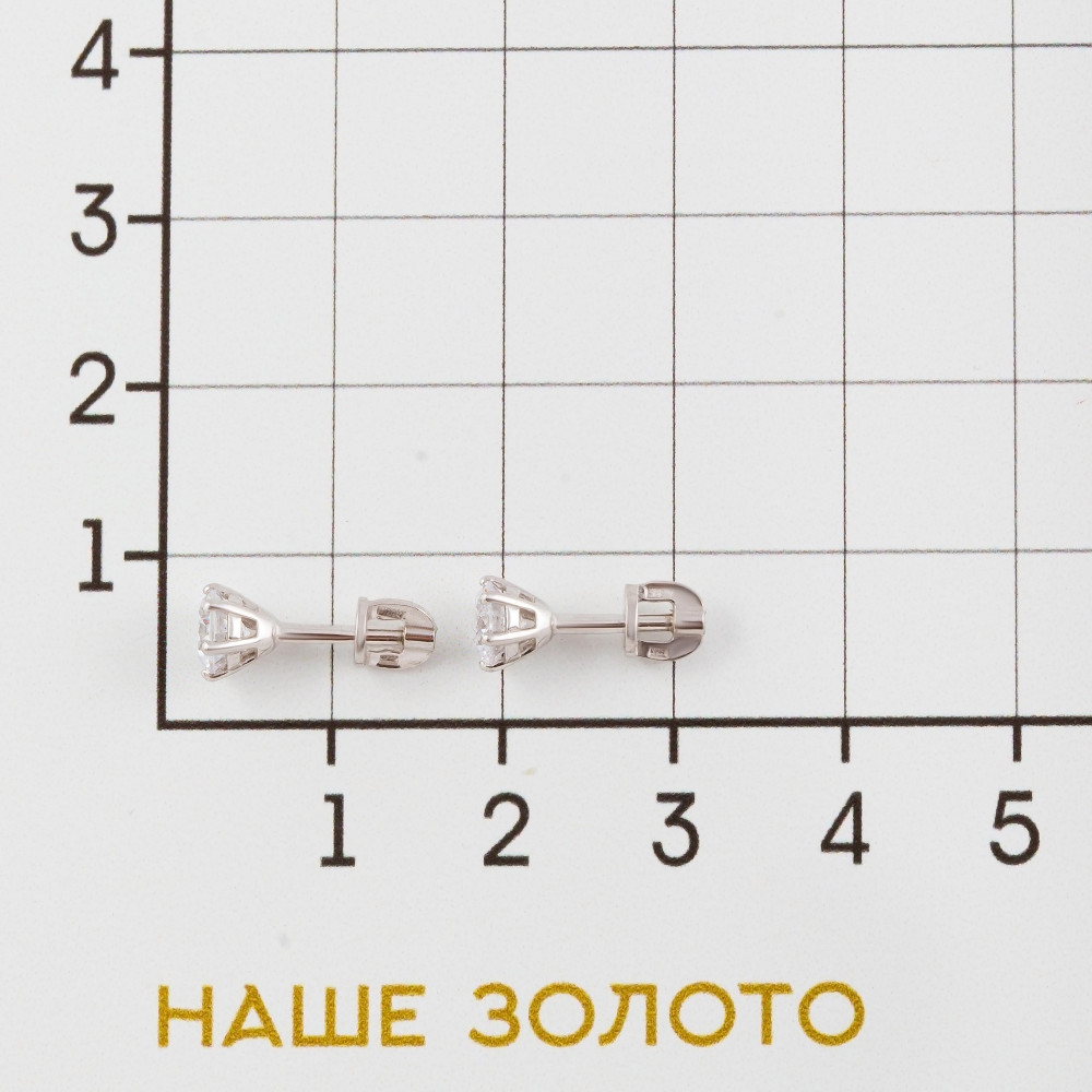 Серебряные серьги гвоздики Вознесенский  со вставками (фианит) 6В12-0104