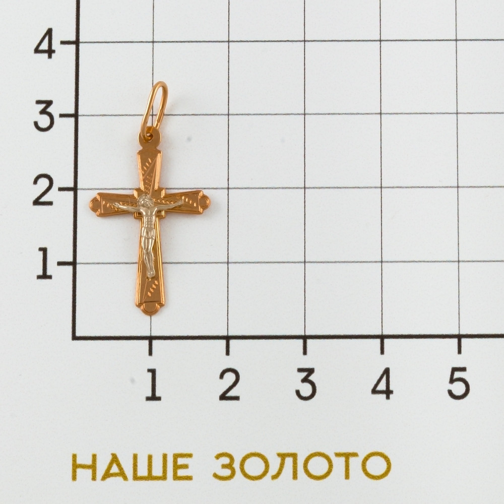 Золотой крест Голден глоб из красного золота 585 пробы ГГ102ИХ222301