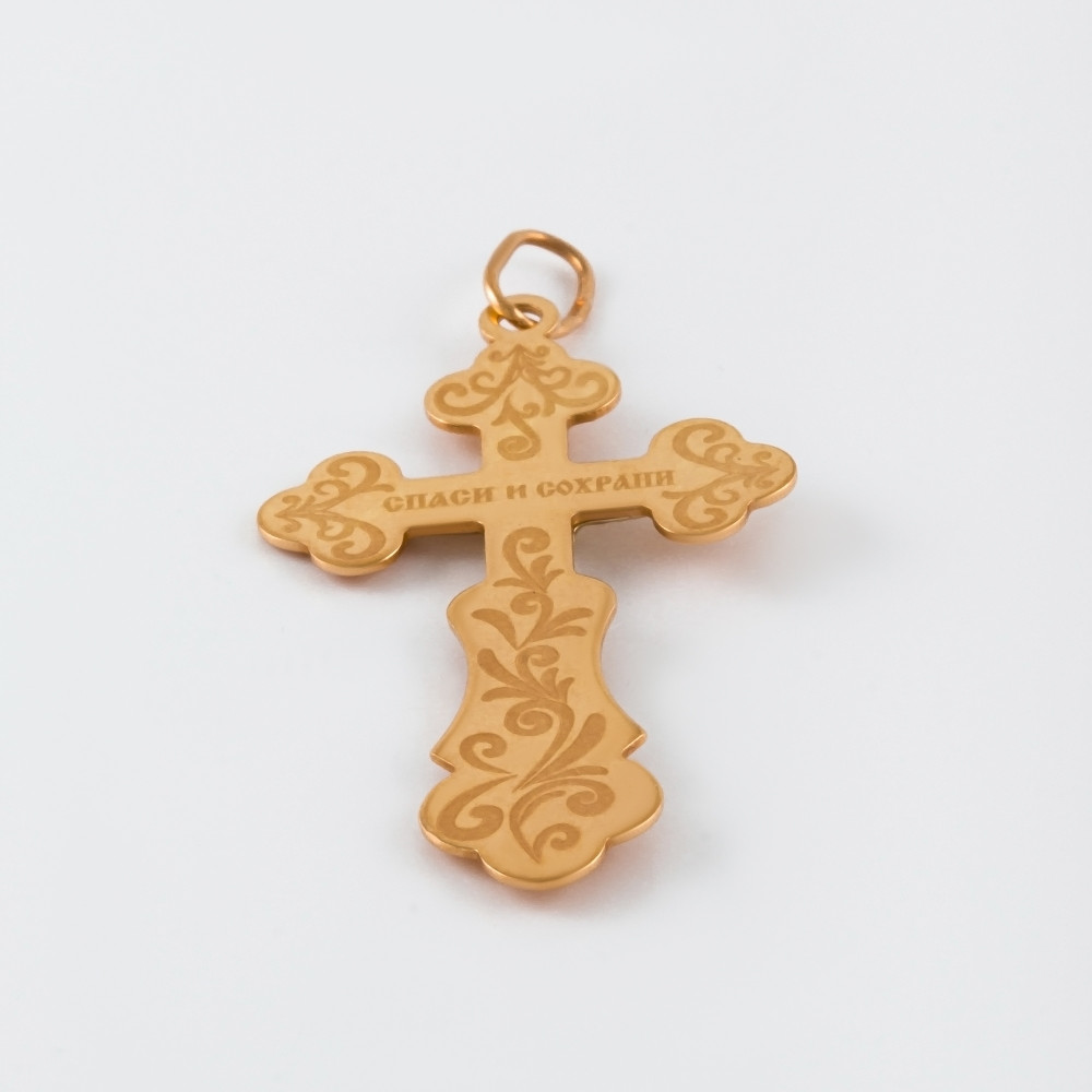 Золотой крест Голден глоб из красного золота 585 пробы ГГ102ИХ400102