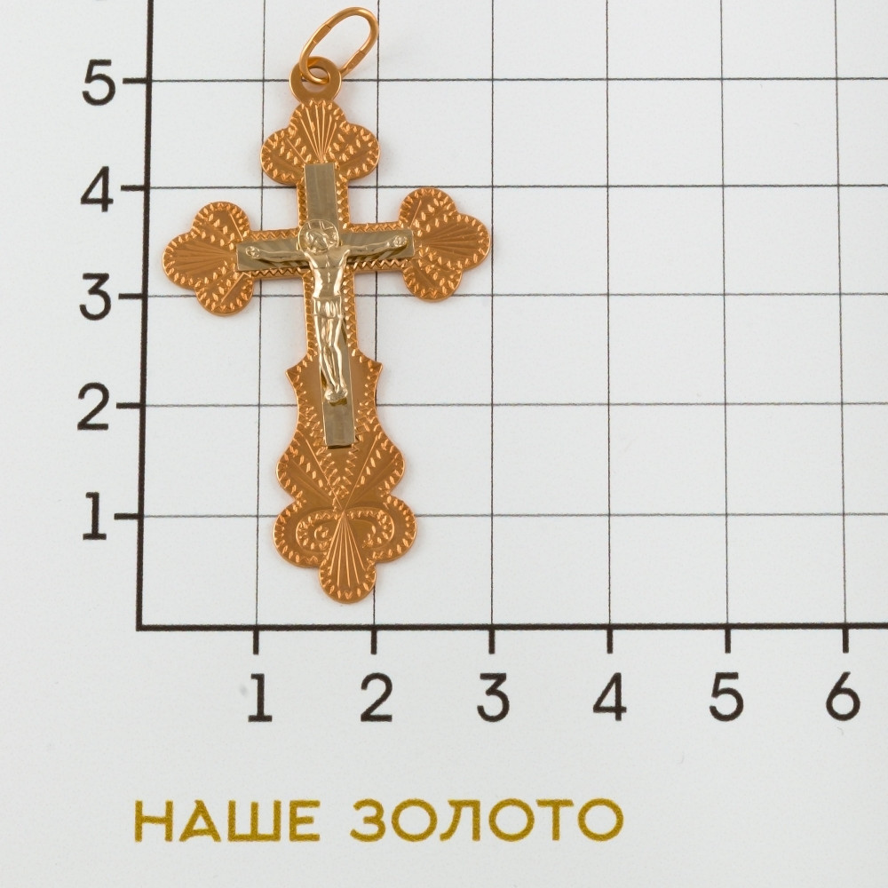 Золотой крест Голден глоб из красного золота 585 пробы ГГ102СБ461301