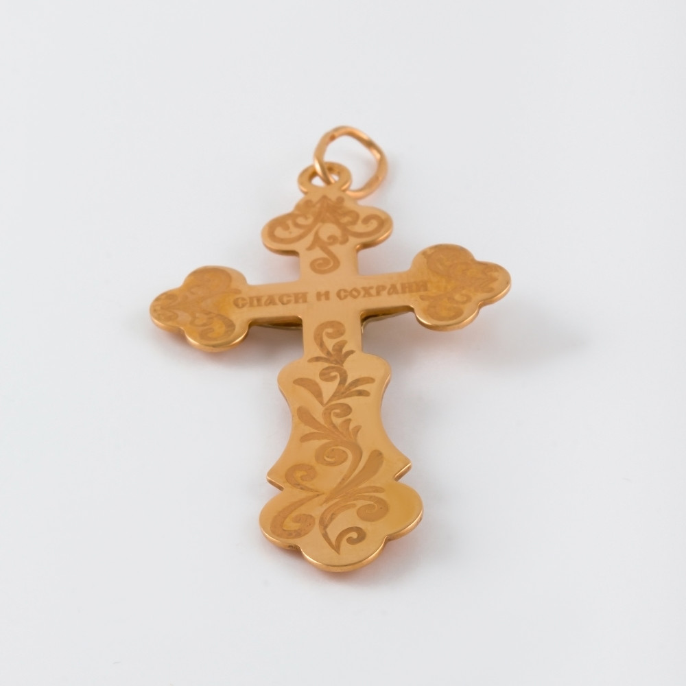 Золотой крест Голден глоб из красного золота 585 пробы ГГ102ИХ400101