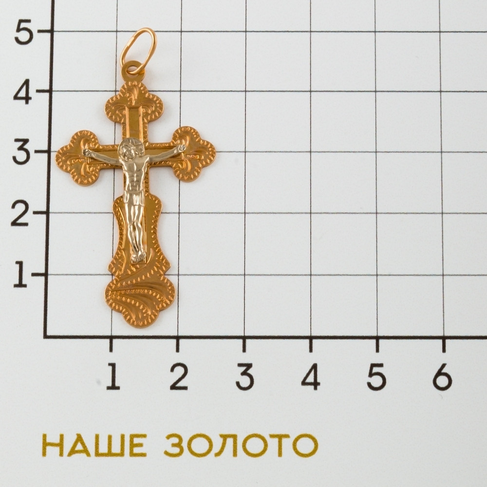 Золотой крест Голден глоб из красного золота 585 пробы ГГ102ИХ400101