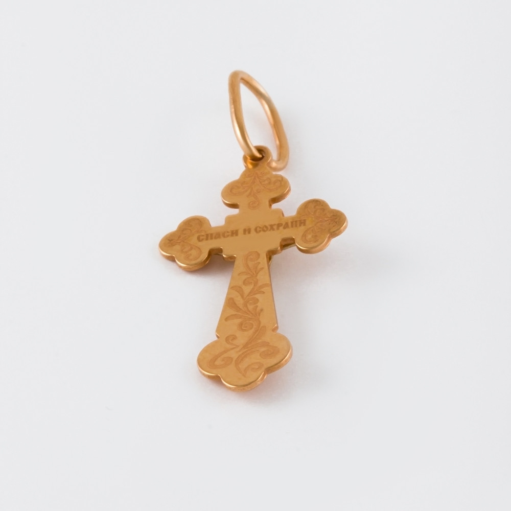 Золотой крест Голден глоб из красного золота 585 пробы ГГ102ИХ201413