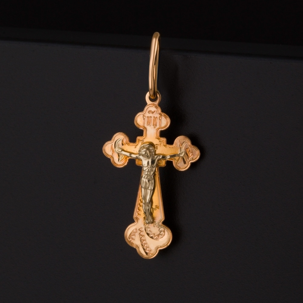 Золотой крест Голден глоб из красного золота 585 пробы ГГ102ИХ201413