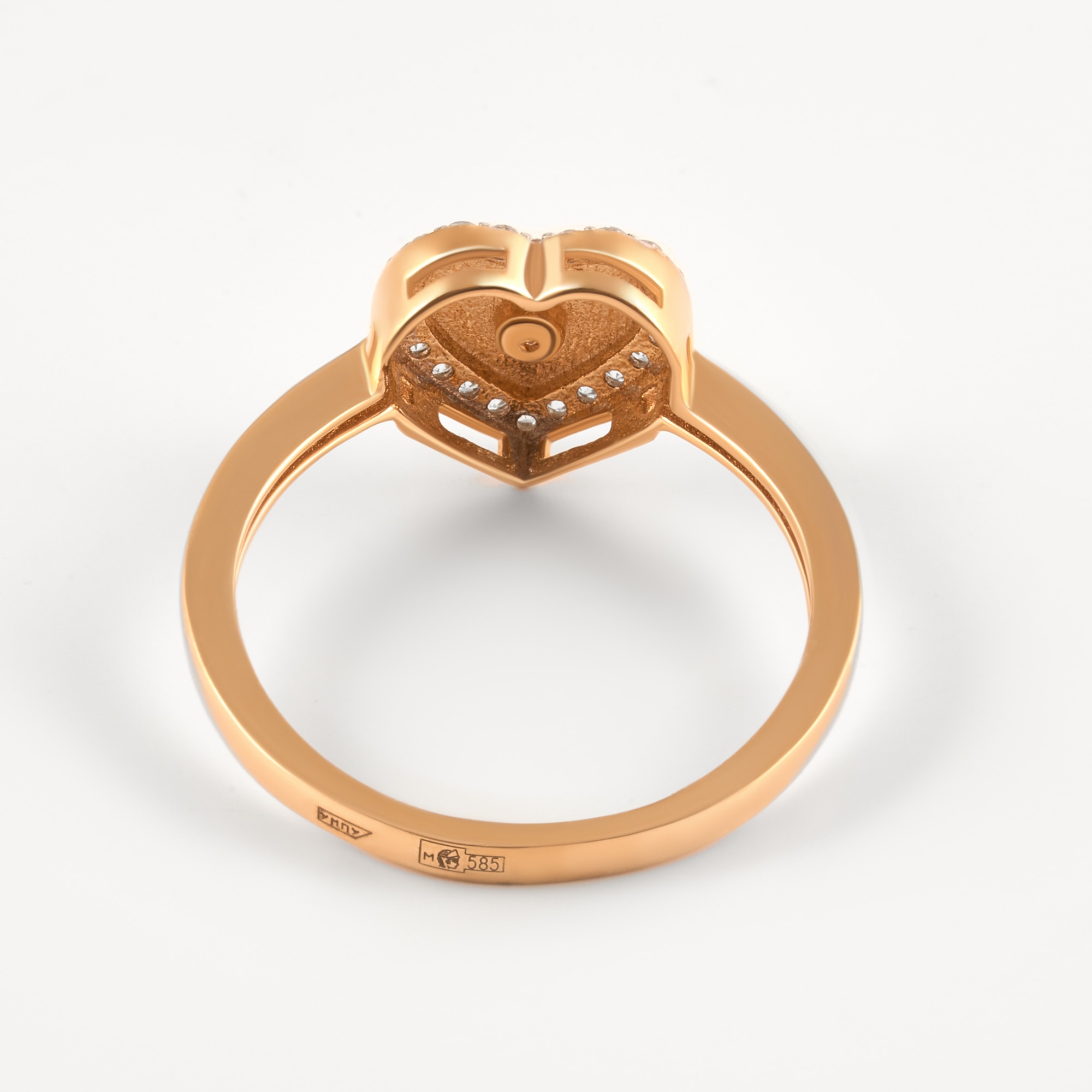 Золотое кольцо Жасмин из красного золота 585 пробы  со вставками (фианит) ЖН22МТКСР00107-РВ, размеры от 15 до 20