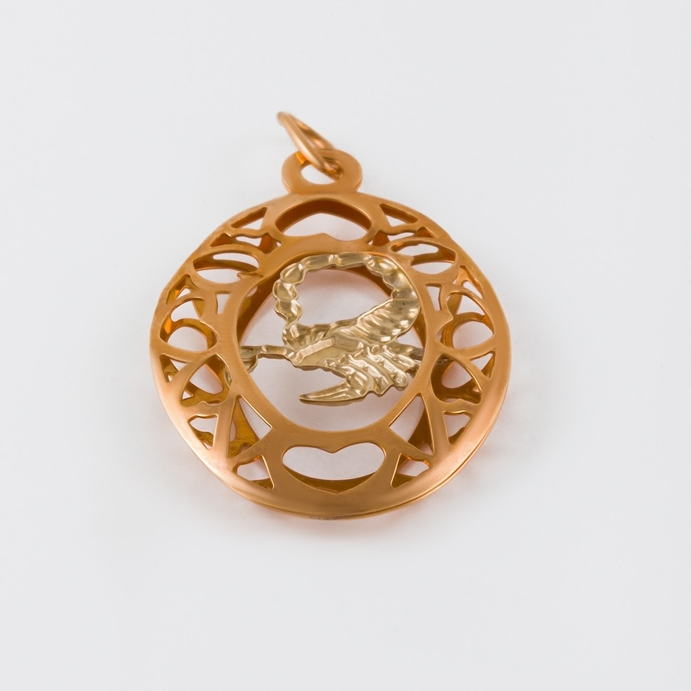 Золотой знак зодиака Голден глоб из красного золота 585 пробы ГГОБОП/СКР