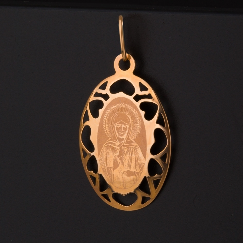 Золотая иконка Голден глоб из красного золота 585 пробы ГГОМПматрона