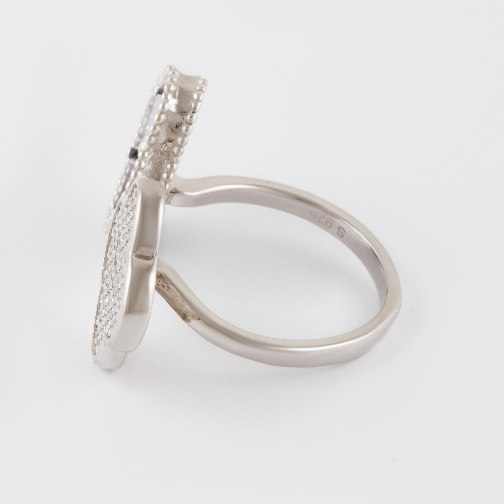 Серебряное кольцо Серебряные крылья  со вставками ( и фианит) СЫ010952С209, размеры от 17 до 18