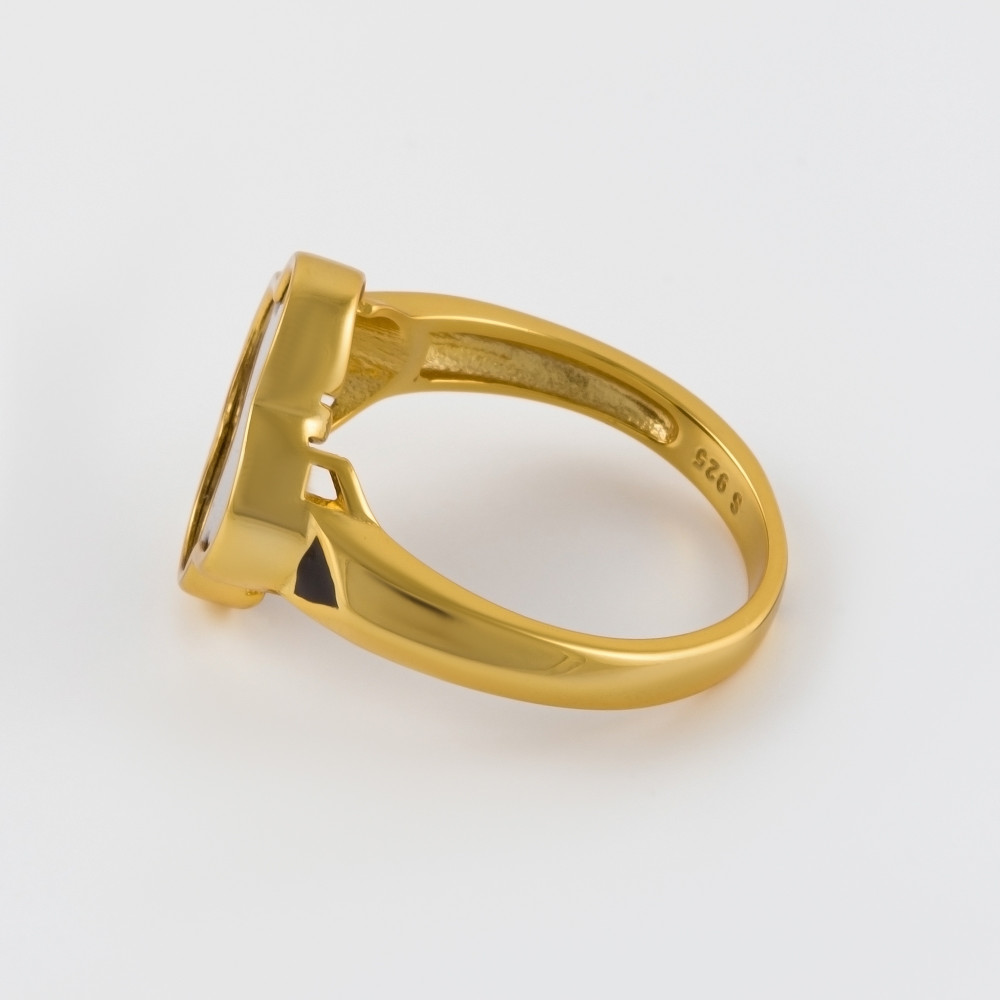 Серебряное кольцо Серебряные крылья  со вставками () СЫ0101065БРГП209, размеры от 16.5 до 18.5