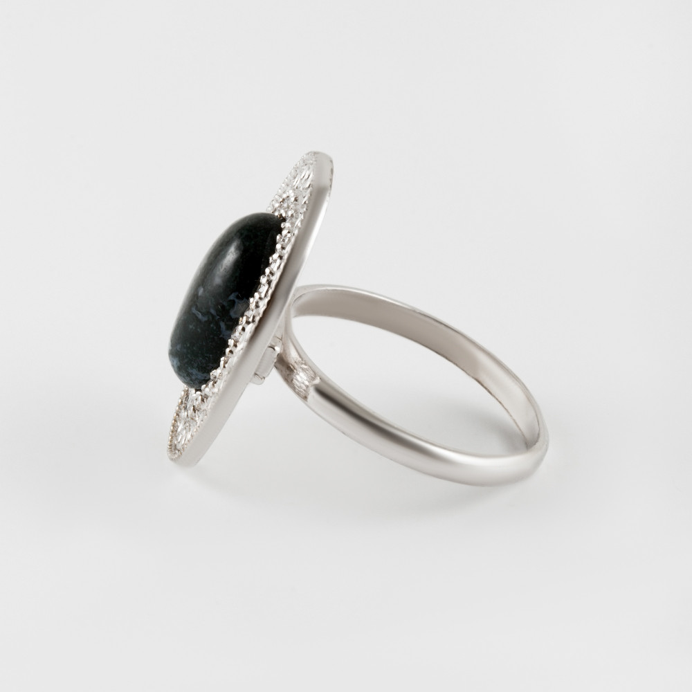 Серебряное кольцо Приволжский ювелир  со вставками (фианит и агат плавленный) ПЮ251186, размеры от 17.5 до 20