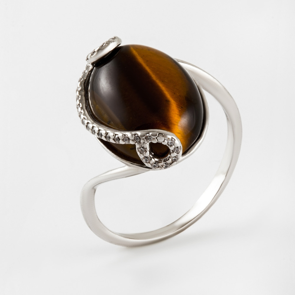 Серебряное кольцо Приволжский ювелир  со вставками (фианит и ) ПЮ251196, размеры от 17.5 до 19.5
