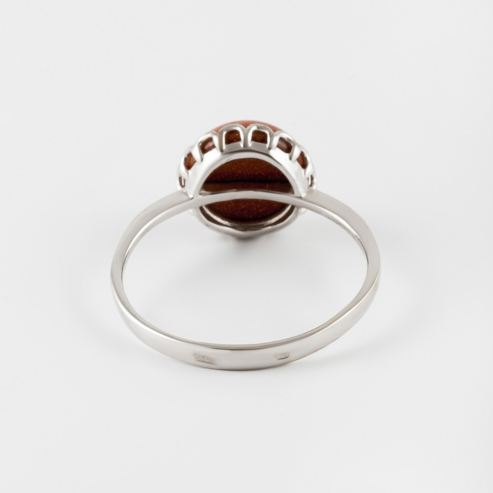 Серебряное кольцо Приволжский ювелир  со вставками (авантюрин синт) ПЮ271072, размеры от 17.5 до 20
