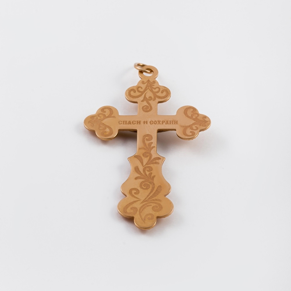Золотой крест Голден глоб из красного золота 585 пробы ГГ102СБ461316