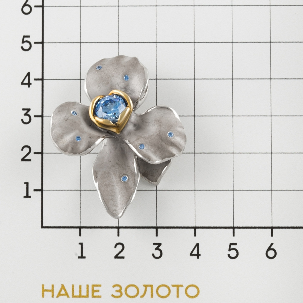 Серебряная подвеска Plata   со вставками (сваровски) ПВП-0124гл