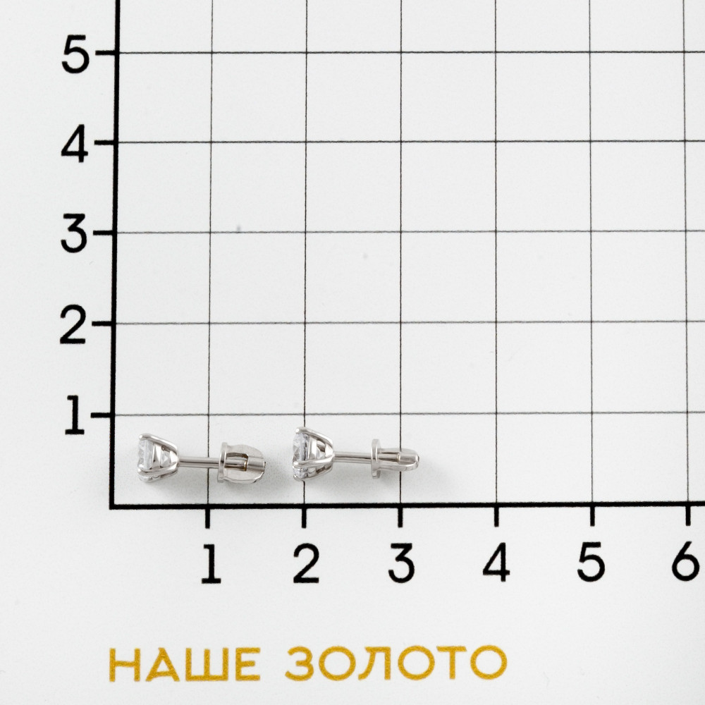 Серебряные серьги гвоздики Вознесенский  со вставками (фианит) 6В12-0104