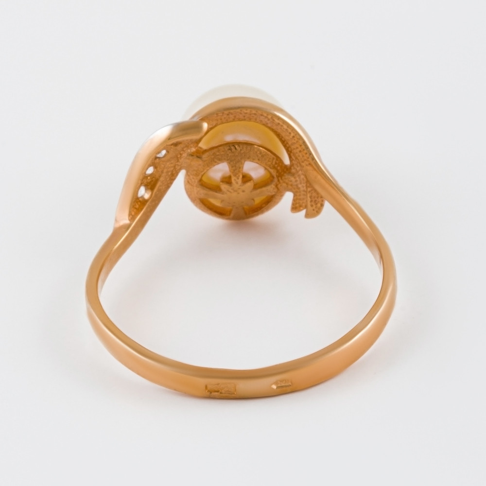 Золотое кольцо  из красного золота 585 пробы  со вставками ( и фианит) ФЖ31184.1, размеры от 17 до 19