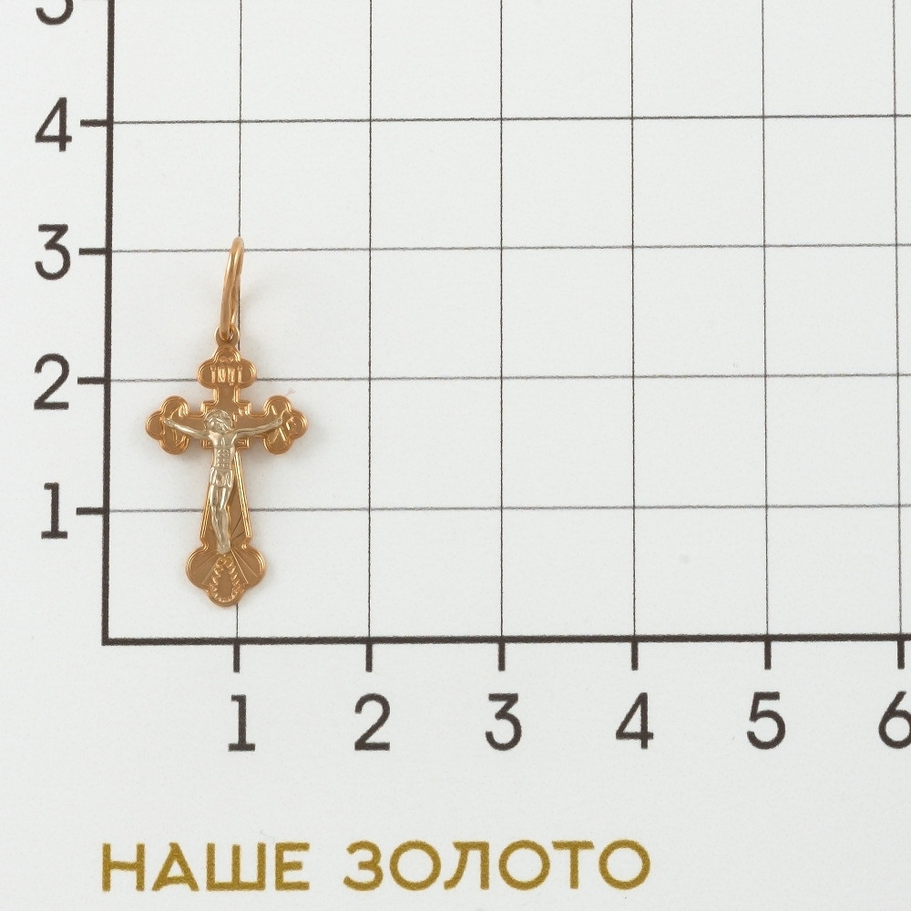 Золотой крест Голден глоб из красного золота 585 пробы ГГ102ИХ201412