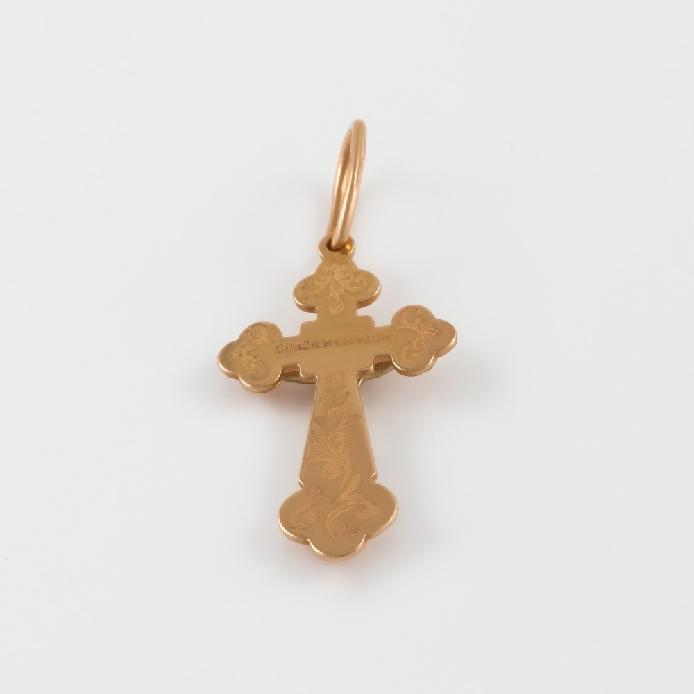 Золотой крест Голден глоб из красного золота 585 пробы ГГ102ИХ201412