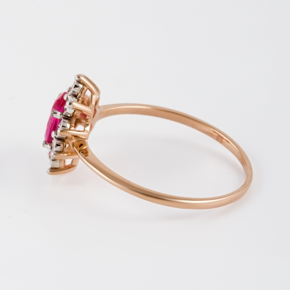 Золотое кольцо Бриллиант союз из красного золота 585 пробы ЫЗ5-4078-106И1-1К-РубГт