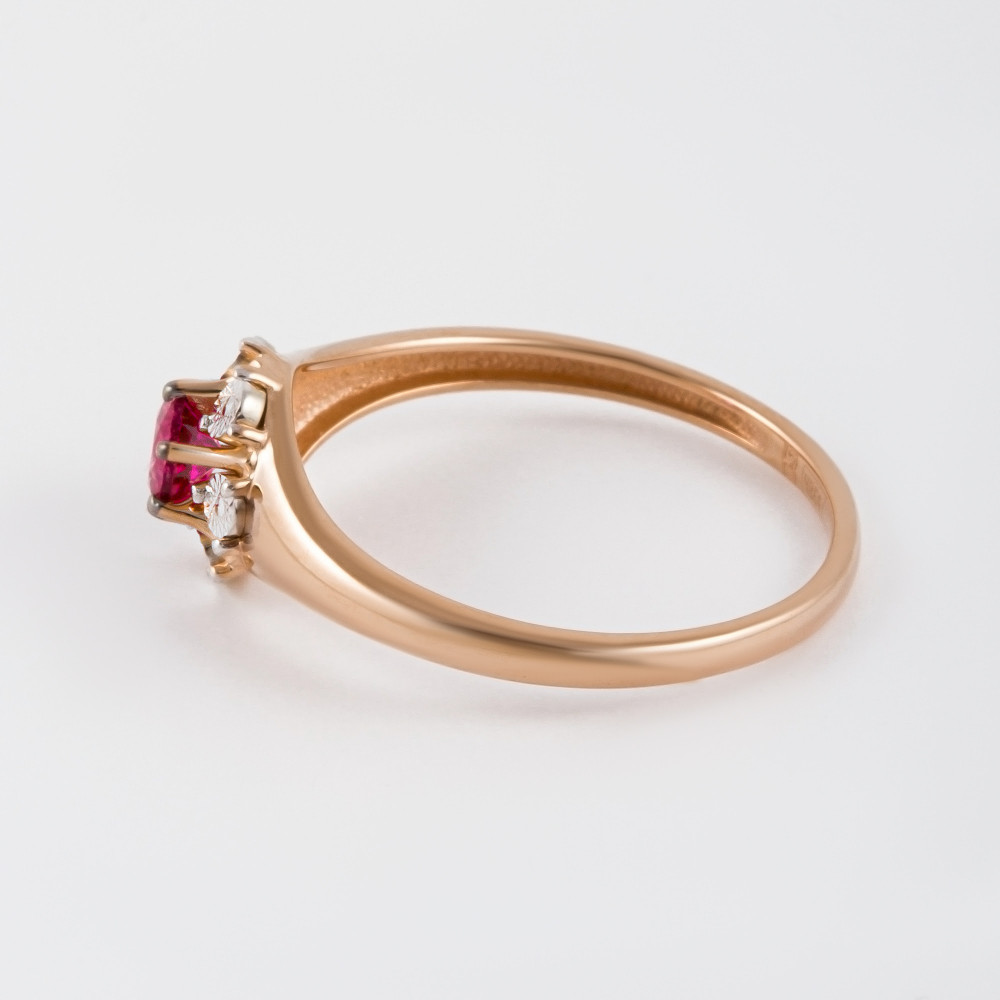 Золотое кольцо Бриллиант союз из красного золота 585 пробы ЫЗ5-4080-106И5-1К-РубГт