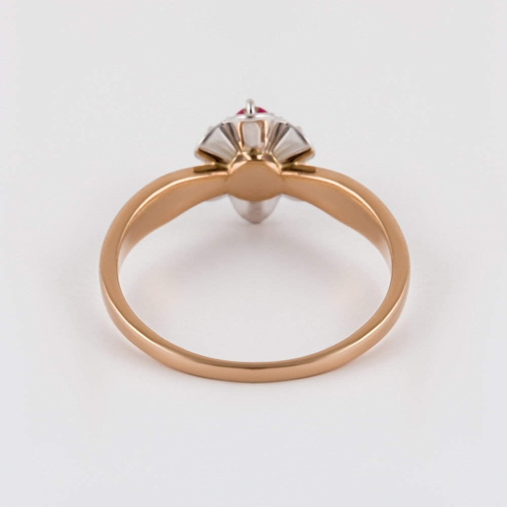 Золотое кольцо Бриллиант союз из красного золота 585 пробы ЫЗ5-3075-106-1К-РубГт