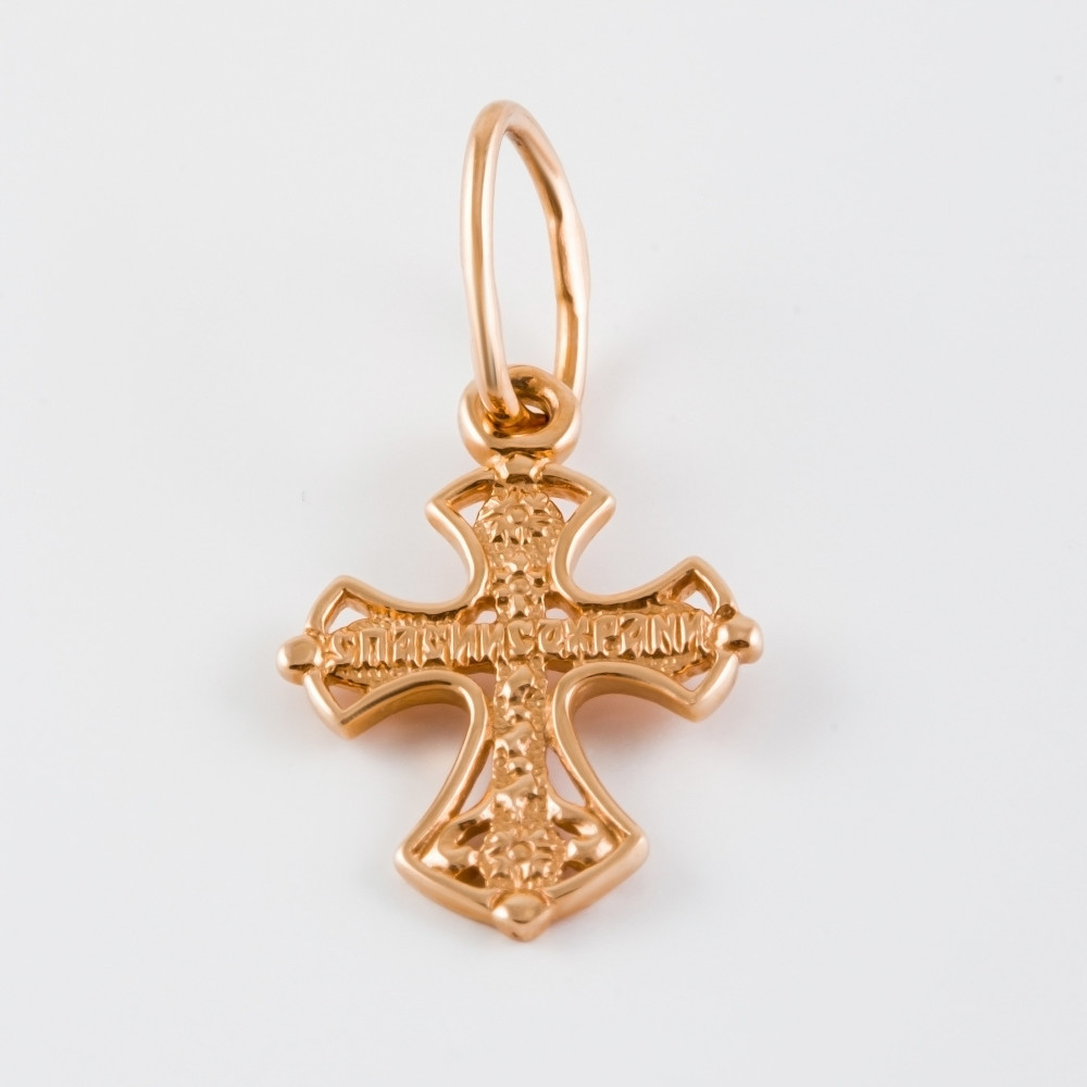 Золотой крест Вознесенский из красного золота 585 пробы 6В22-328