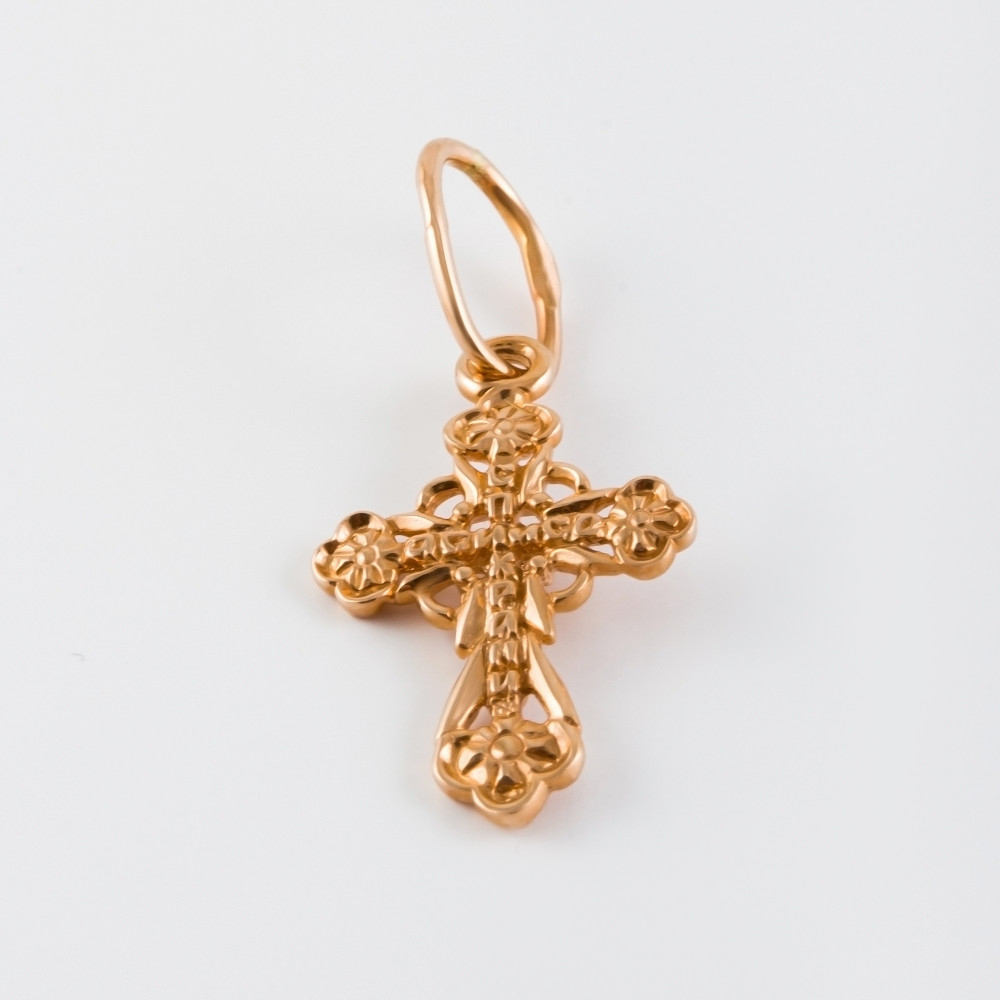 Золотой крест Вознесенский из красного золота 585 пробы 6В22-316
