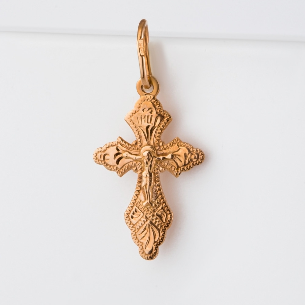 Золотой крест Вознесенский из красного золота 585 пробы 6В21-170