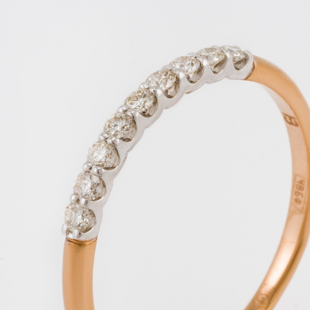 Золотое кольцо Бриллиант союз из красного золота 585 пробы со вставками из драгоценных камней (бриллиант) ЫЗ5-2429-103И1-1К, размеры от 15.5 до 18.5
