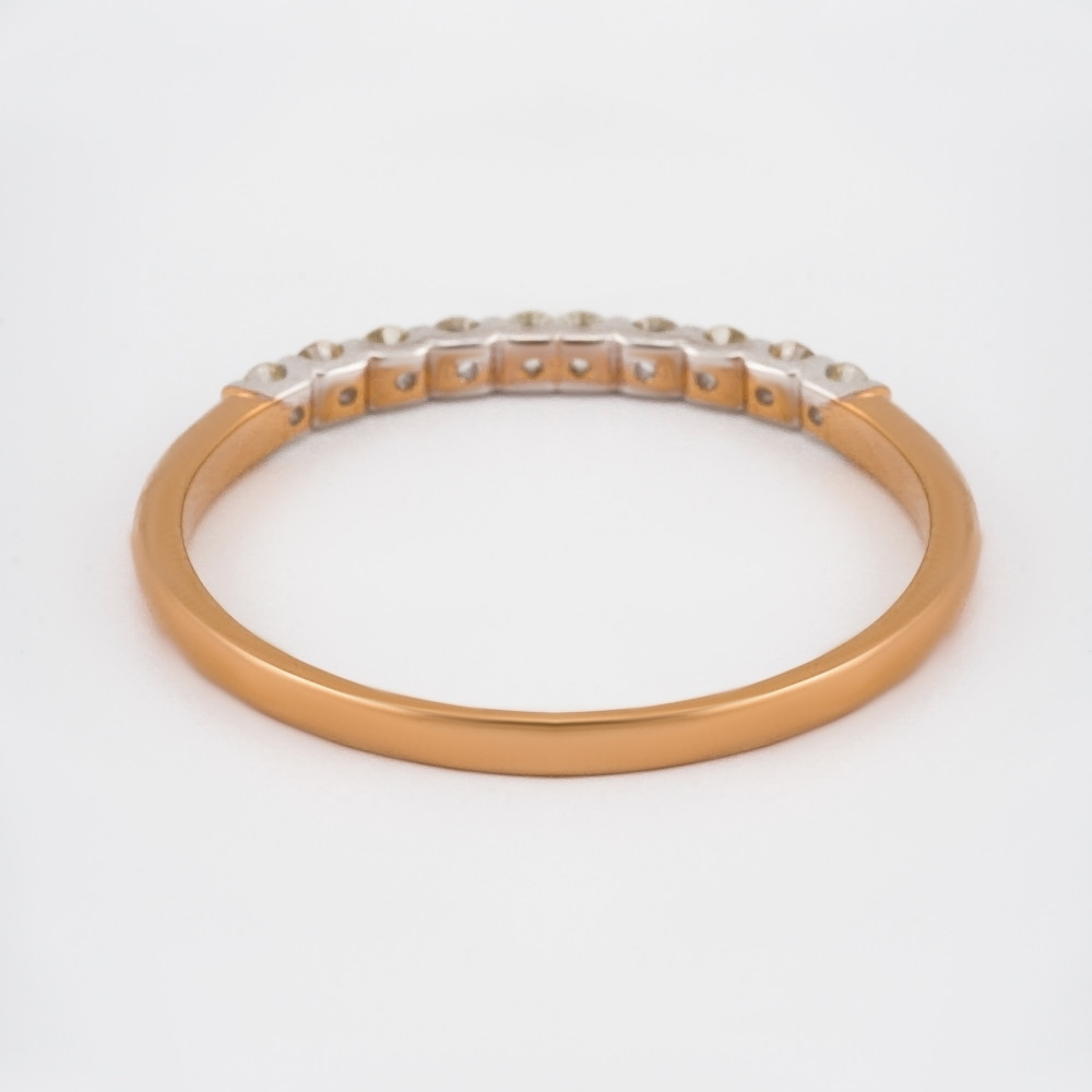 Золотое кольцо Бриллиант союз из красного золота 585 пробы со вставками из драгоценных камней (бриллиант) ЫЗ5-2429-103И1-1К, размеры от 15.5 до 18.5