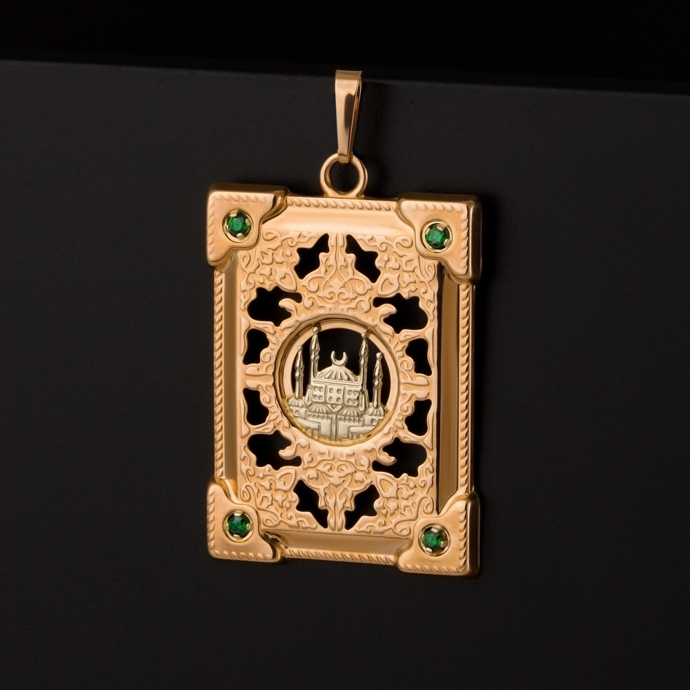 Золотая мечеть Голден глоб из красного золота 585 пробы  со вставками (фианит) ГГКЗ37/МЕЧЕТЬ