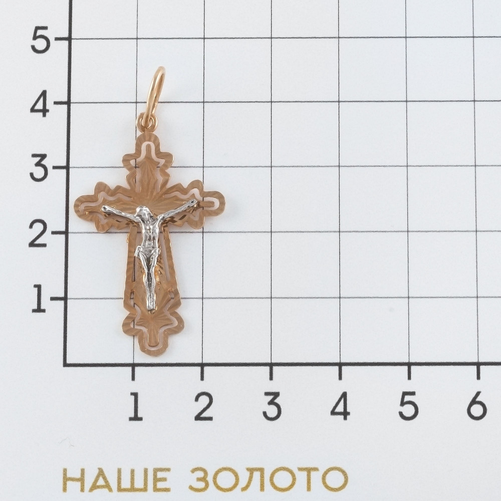Золотой крест Жасмин из красного золота 585 пробы ЖНДП100138-РВ