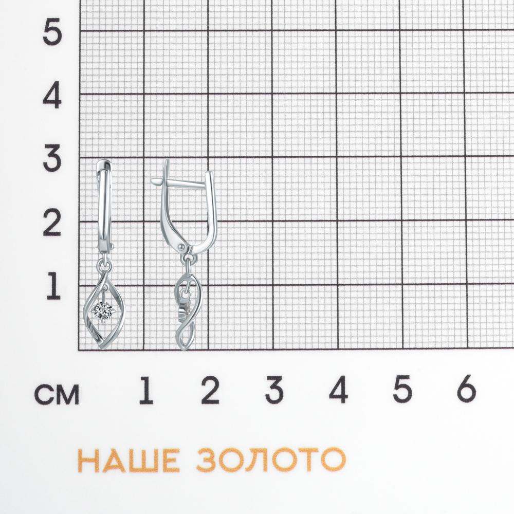Серебряные серьги подвесные Вознесенский 6В11-0789