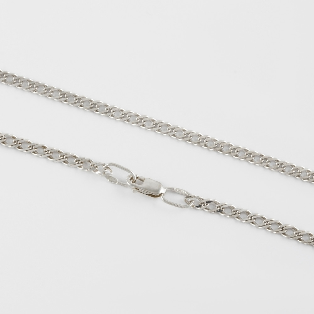 Серебряная цепочка Адамас ромб двойной 050 АСЦР250СА6-С88, размеры от 40 до 65